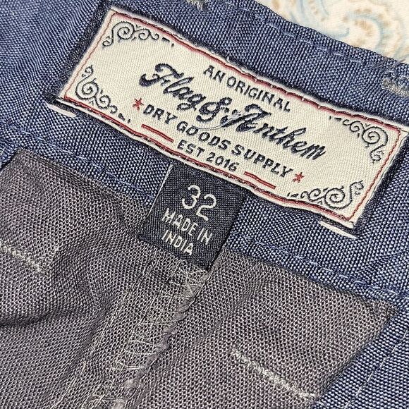 FLAG & ANTHEM Tabor Linen Short Grey 32 NWT 10 Inch - Picture 5 of 7